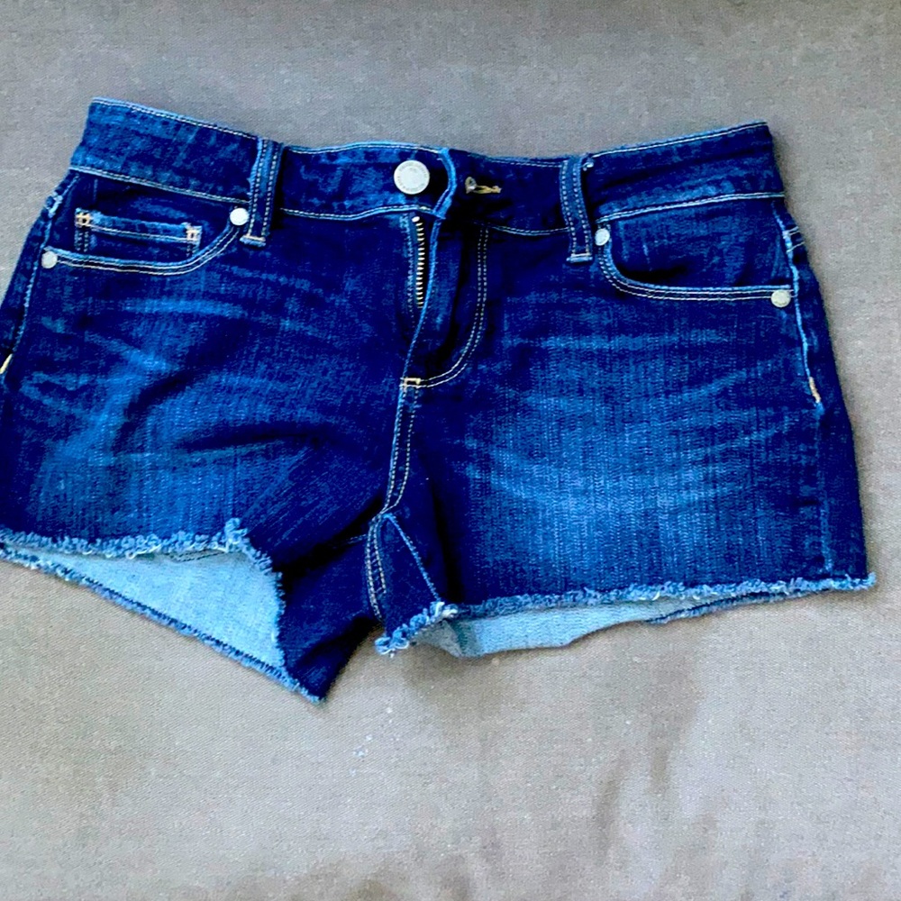 Size 25 Paige cut off Jean shorts